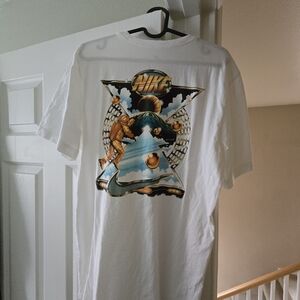 Nike White Tee with Futuristic Graphic